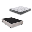 Ver imagem 2 de Cama Box Casal 138x188 com Colchão Molas Ensacadas Ecoflex Courino Linho