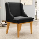 Ver imagem 2 de Kit 4 Cadeiras Estofadas para Sala de Jantar Base Fixa de Madeira Castanho Lia Suede Preto - Ibiza