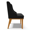Ver imagem 6 de Kit 4 Cadeiras Estofadas para Sala de Jantar Base Fixa de Madeira Castanho Lia Suede Preto - Ibiza