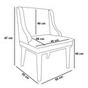 Ver imagem 4 de Kit 4 Cadeiras Estofadas para Sala de Jantar Base Fixa de Madeira Castanho Lia Suede Preto - Ibiza