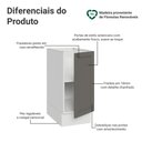 Ver imagem 3 de Balcão de Cozinha 35 cm 1 Porta (sem Tampo) Branco/Cinza Vik Madesa