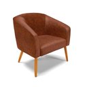 Ver imagem 1 de Poltrona Stella Corano Nozes Pés Palito Castanho - D'Rossi