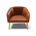 Ver imagem 3 de Poltrona Stella Corano Nozes Pés Palito Castanho - D'Rossi