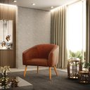 Ver imagem 2 de Poltrona Stella Corano Nozes Pés Palito Castanho - D'Rossi