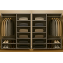 Ver imagem 2 de Closet Estante Supenso Mdf Aberto com Cabide e Sapateira de Parede:cinza