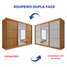 Guarda Roupa com Espelho Casal 3 Portas 6 Gavetas 100% Mdf Miami - 7