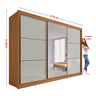 Guarda Roupa com Espelho Casal 3 Portas 6 Gavetas 100% Mdf Miami - 6