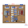 Guarda Roupa com Espelho Casal 3 Portas 6 Gavetas 100% Mdf Miami - 5