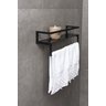 Rack de Parede com Porta-toalhas Preto - Linha Frame - 2