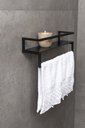 Ver imagem 2 de Rack de Parede com Porta-toalhas Preto - Linha Frame