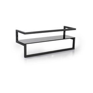 Rack de Parede com Porta-toalhas Preto - Linha Frame