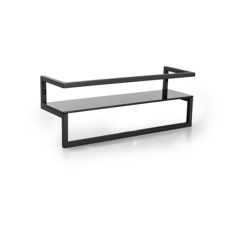 Rack de Parede com Porta-toalhas Preto - Linha Frame