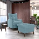 Ver mais imagens de Poltrona de Amamentação com Puff Montreal Suede Azul Matrix