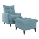 Ver imagem 1 de Poltrona de Amamentação com Puff Montreal Suede Azul Matrix