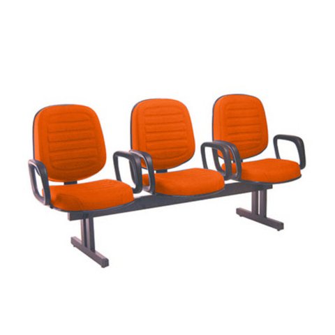 Cadeira em Longarina com 03 Lugares Linha Blenda Laranja