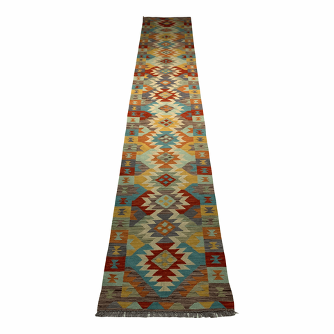 Passadeira Kilim Afegão 4,72 x 0,78m