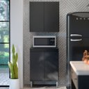 Ver imagem 2 de Armário de Cozinha Aéreo e Balcão com Tampo Italy Preto - Ej Móveis