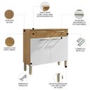 Ver imagem 3 de Balcão de Cozinha com Tampo 91cm Vivian Freijó/supremo Z06 - Mpozenato