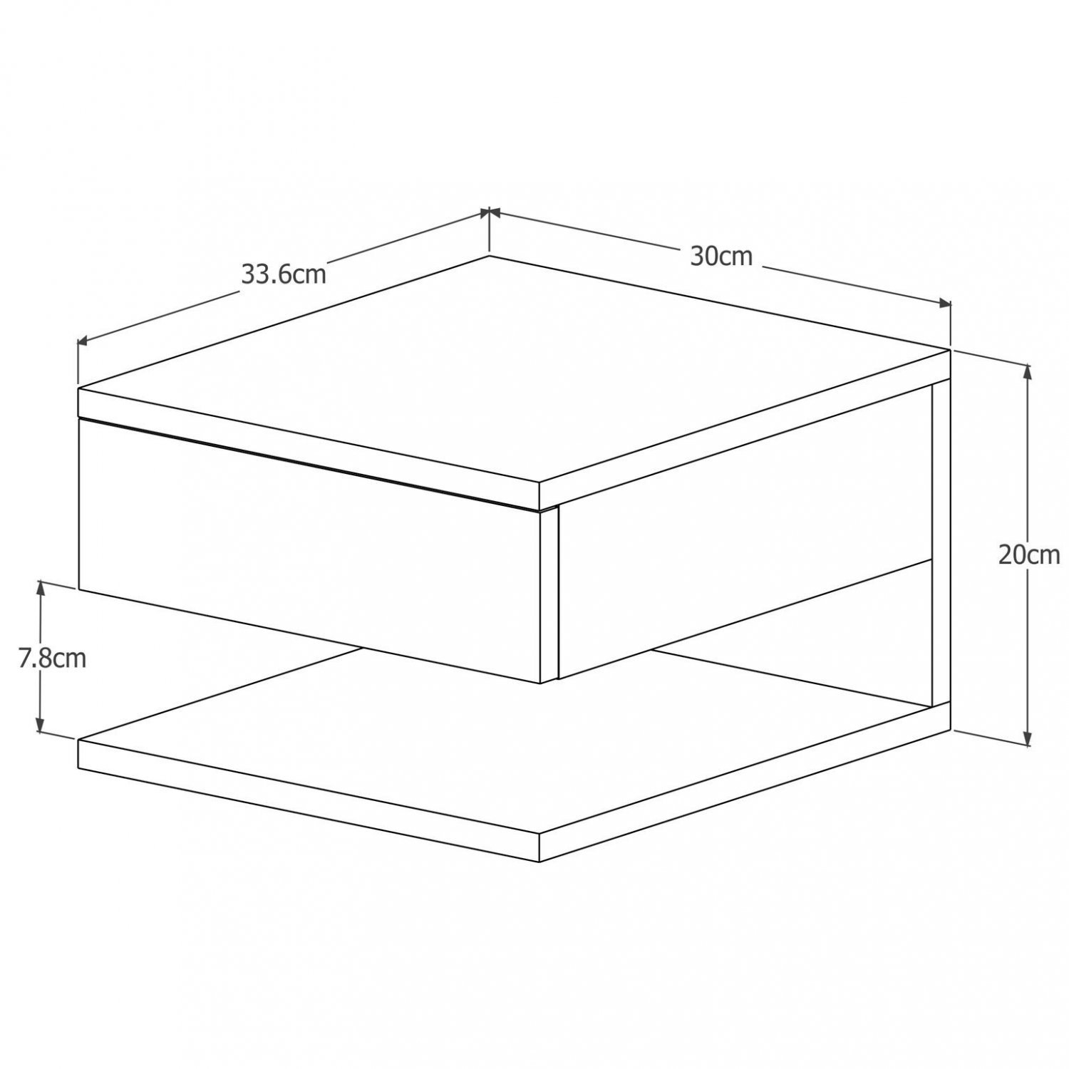 Mesa de Cabeceira Suspensa 1 Gaveta Decor Mania de Móveis em MDF/MDP Freijó/Off