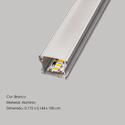 02 Perfil de Aluminio Embutir 1 Metro Slim 17.2x14.4mm - 2