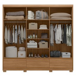 Guarda Roupa Casal 6 Portas e 3 Gavetas Himalaia - Amêndola Touch/off White - 3