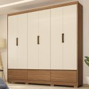 Ver imagem 1 de Guarda Roupa Casal 6 Portas e 3 Gavetas Himalaia - Amêndola Touch/off White