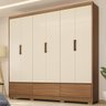 Guarda Roupa Casal 6 Portas e 3 Gavetas Himalaia - Amêndola Touch/off White - 1