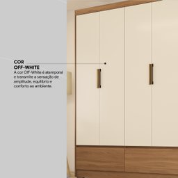 Guarda Roupa Casal 6 Portas e 3 Gavetas Himalaia - Amêndola Touch/off White - 8