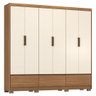 Guarda Roupa Casal 6 Portas e 3 Gavetas Himalaia - Amêndola Touch/off White - 9