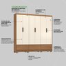 Guarda Roupa Casal 6 Portas e 3 Gavetas Himalaia - Amêndola Touch/off White - 5