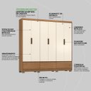 Ver imagem 5 de Guarda Roupa Casal 6 Portas e 3 Gavetas Himalaia - Amêndola Touch/off White