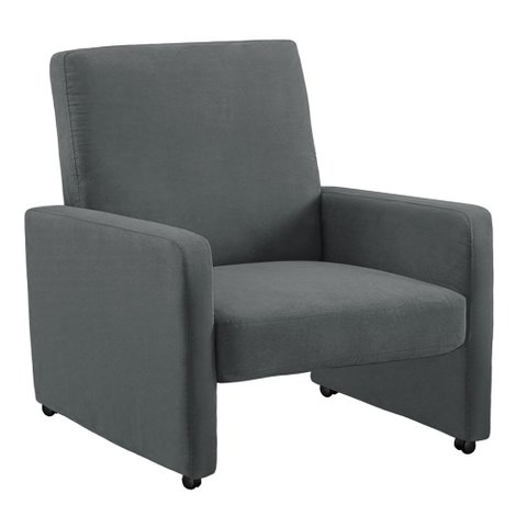 Poltrona Mirella Suede Cinza com Rodízios - D'Rossi Poltrona decorativa;poltrona para sala;poltrona 