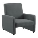 Ver imagem 1 de Poltrona Mirella Suede Cinza com Rodízios - D'Rossi Poltrona decorativa;poltrona para sala;poltrona