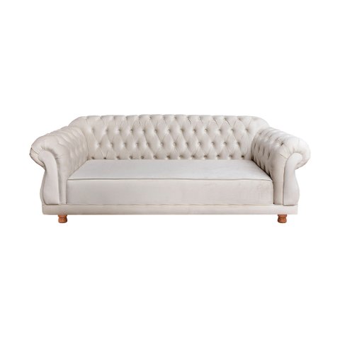 Sofá Chesterfield Capitone Elisabeth Suede Amarelo 2,30cm:PEROLA NUDE
