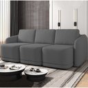 Ver imagem 2 de Sofá Cama Casal para Sala 276cm Polska K04 Linho Cinza Escuro - Mpozenato