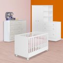 Ver imagem 1 de Conjunto Berço Mini Cama, Guarda Roupa C/ Cômoda e Cômoda Sapateira Branco