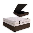 Ver imagem 1 de Cama Box Com Baú Casal Marrom + Colchão de Molas Ensacadas Castor Kingdom Aloe Vera 138cm