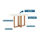 Ver imagem 3 de Conjunto Mesa de Cozinha Natalí com Tampo Madeirado com Vidro Curvo 120x80cm e 4 Cadeiras Malu