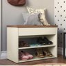 Sapateira Banco e Assento 2 Prateleiras Hall - Várias Cores:OFF WHITE - 1