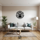 Ver imagem 2 de Mandala Buda Árvore da Vida em MDF Preto Vazado 60 cm Preta:Buda
