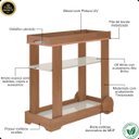 Ver imagem 4 de Carrinho Bar Aparador 80cm em Mdf com Rodas Cinamomo/off White