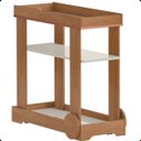 Ver imagem 5 de Carrinho Bar Aparador 80cm em Mdf com Rodas Cinamomo/off White