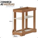 Ver imagem 3 de Carrinho Bar Aparador 80cm em Mdf com Rodas Cinamomo/off White