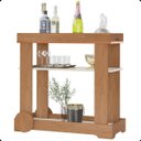 Ver imagem 6 de Carrinho Bar Aparador 80cm em Mdf com Rodas Cinamomo/off White