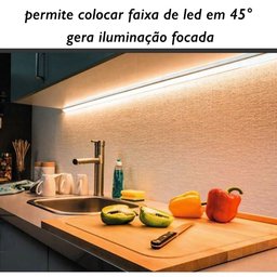 Perfil Alumínio Sobrepor Canto P/ Led 200cm 200cm - 2