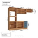 Ver imagem 3 de Cozinha Compacta Planejada 4 Peças 1 Paneleiro Torre Quente 2 Aéreos 1 Balcão Soho CabeCasa MadeiraOriginals Azul/Freijó