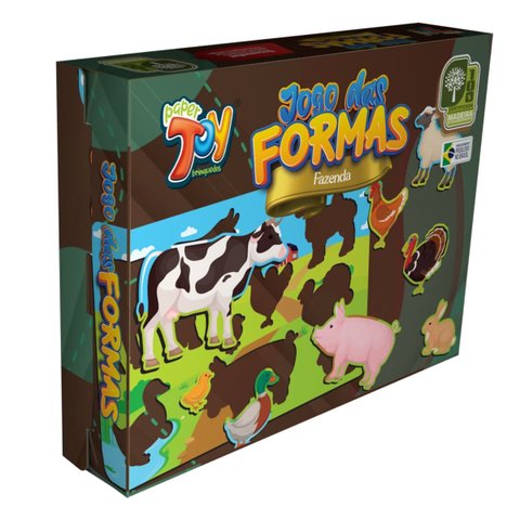 Brinquedo Jogo Das Formas Fazenda em Mdf +3 Anos Paper Toy