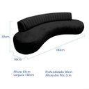 Ver imagem 3 de Divã Recamier Celeste Curvo Sala Estar Luxo 180cm Linho