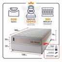 Ver imagem 6 de Cama Box com Baú Casal Roma Molas Ensacadas Courino Bege Branco King House 138cm