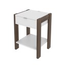 Ver imagem 1 de Mesa de Cabeceira com Tomada Branco Tecnomobili Az1016 Cor: Branco/nogal